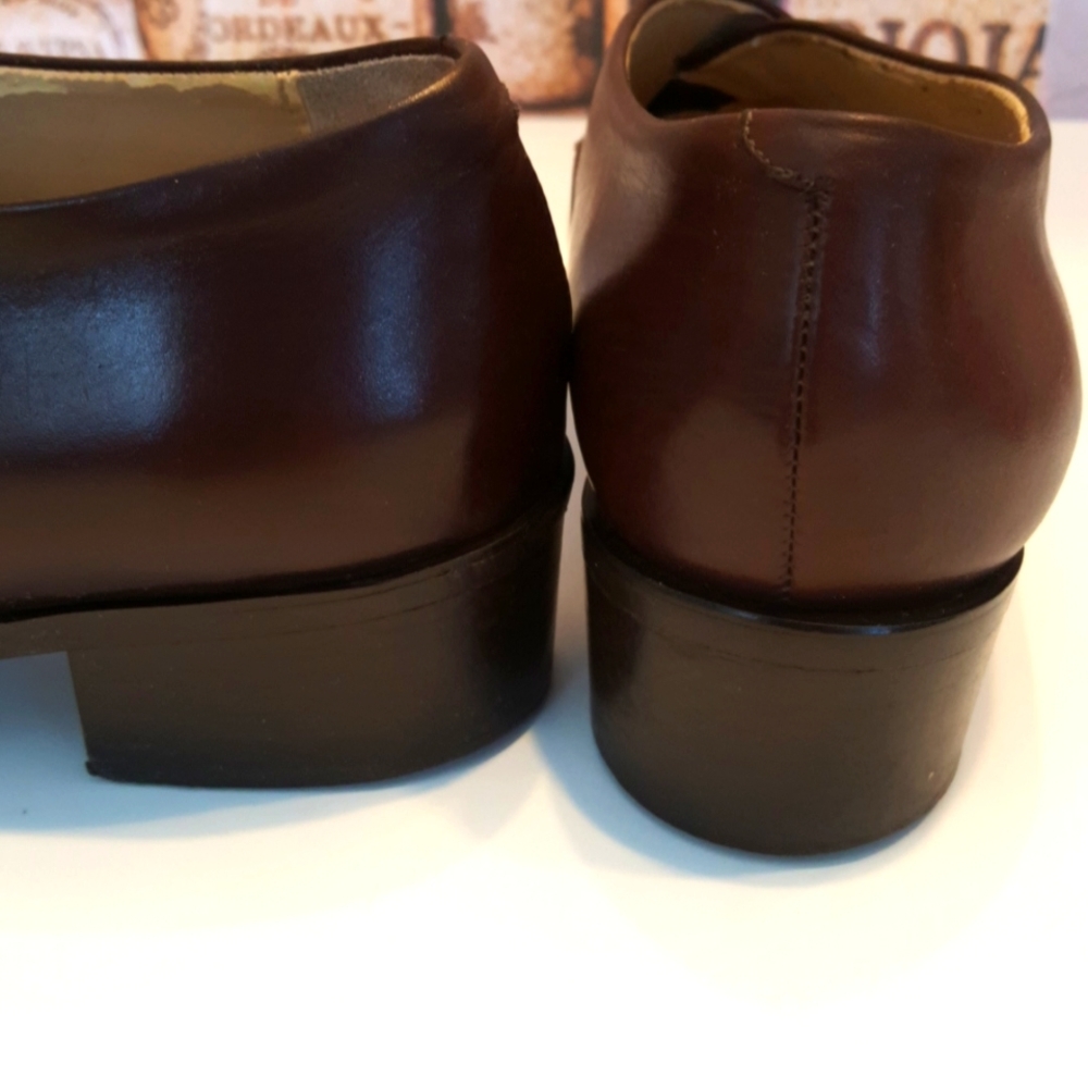Vera Gomma SIMARD Red Brown Italian Leather Loafer Shoes, Vintage (EU 37.5) - Picture 6 of 11